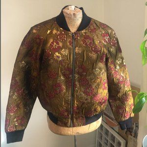 French Connection Brocade Lace back Bomber